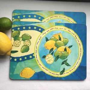 🍋Lemon and Lime Cork Table Mats